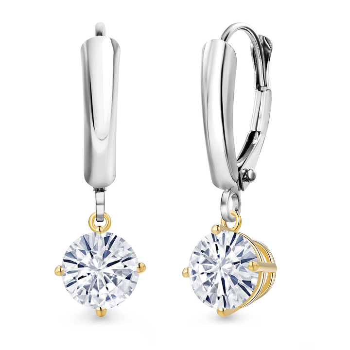 Earrings in 925 Sterling Silver and 10K Yellow Gold