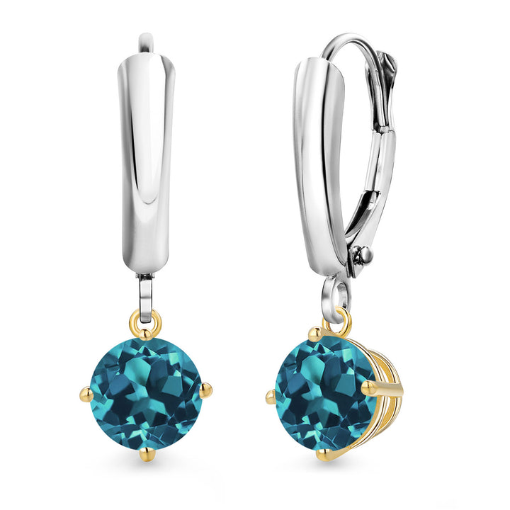 Earrings in 925 Sterling Silver and 10K Yellow Gold
