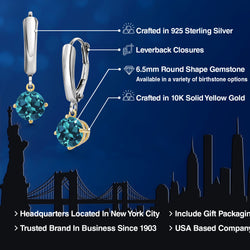 Earrings in 925 Sterling Silver and 10K Yellow Gold