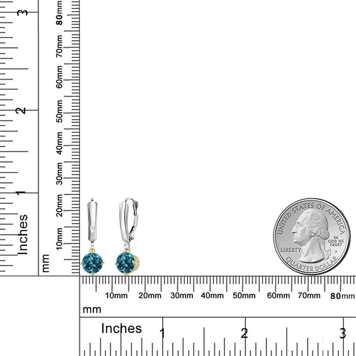 Earrings in 925 Sterling Silver and 10K Yellow Gold