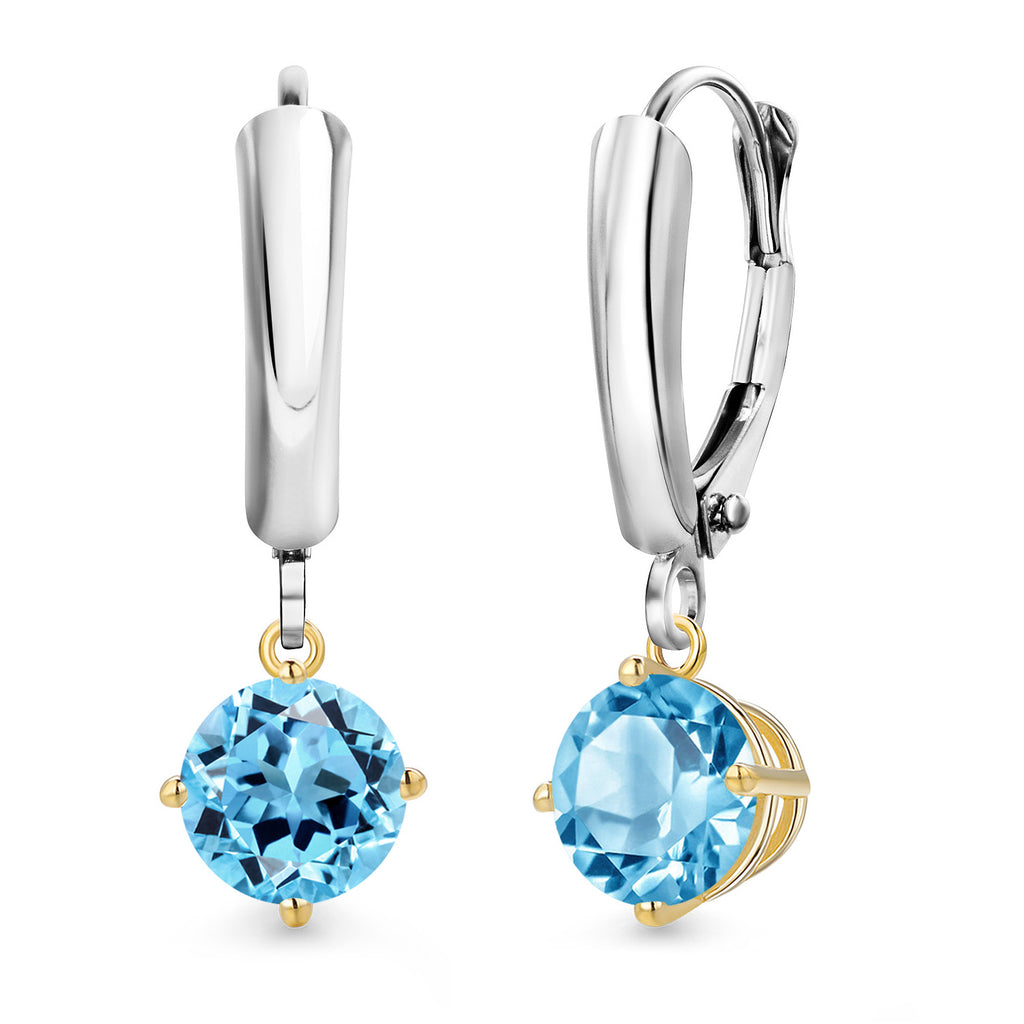Earrings in 925 Sterling Silver and 10K Yellow Gold
