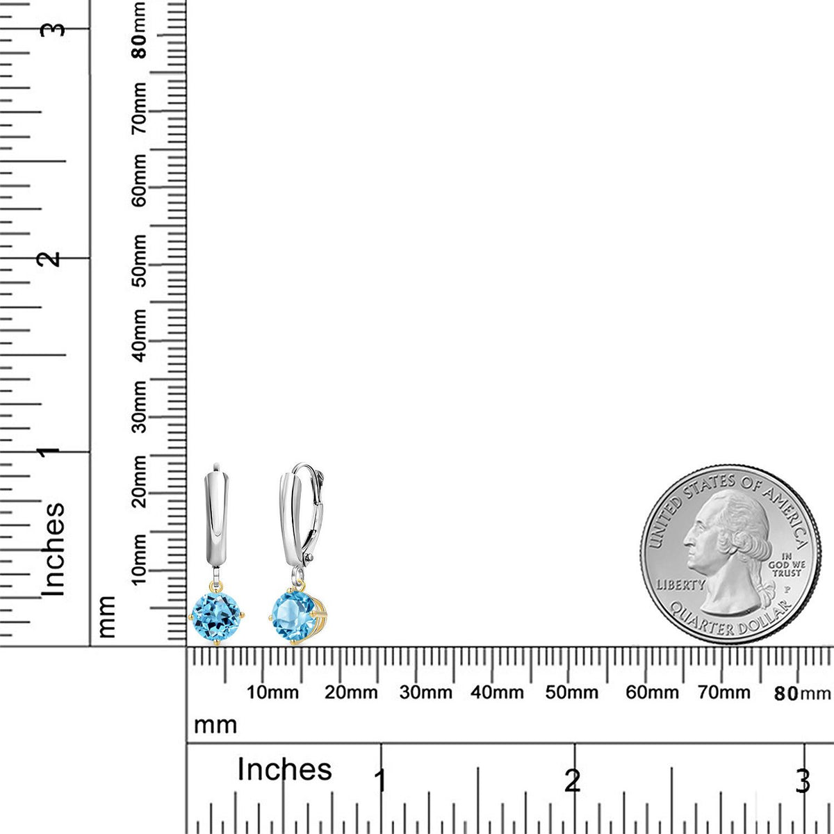 Earrings in 925 Sterling Silver and 10K Yellow Gold