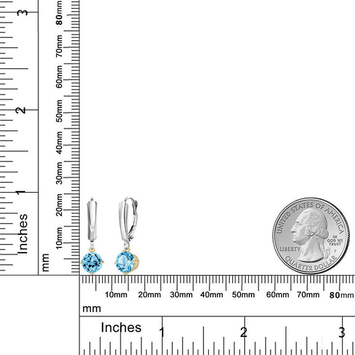 Earrings in 925 Sterling Silver and 10K Yellow Gold