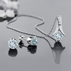 Pendant Earrings Set in 925 Sterling Silver