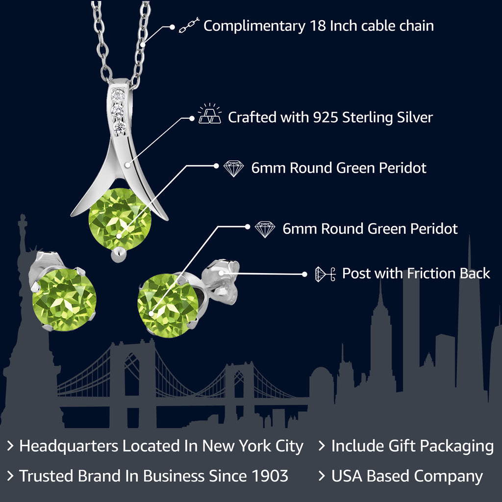 Pendant Earrings Set in 925 Sterling Silver