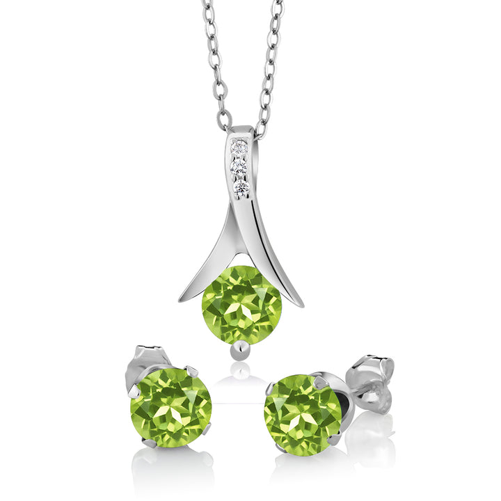 Pendant Earrings Set in 925 Sterling Silver