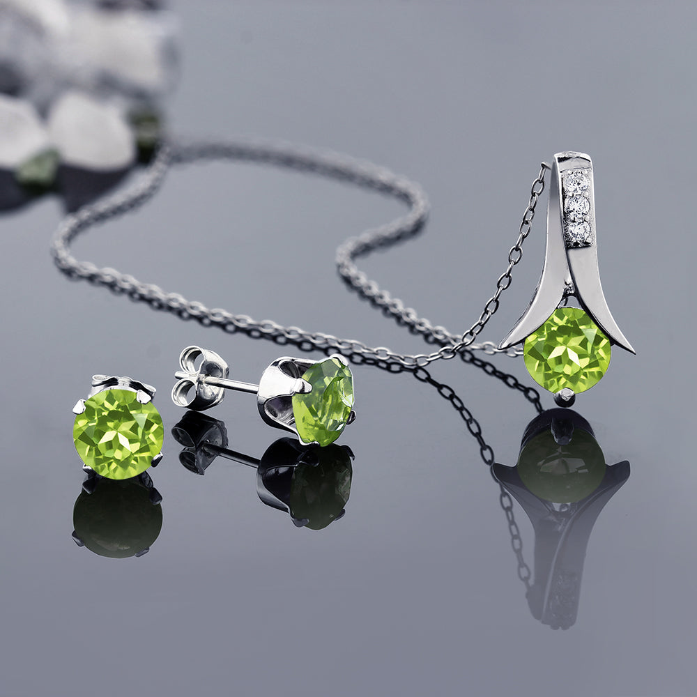 Pendant Earrings Set in 925 Sterling Silver