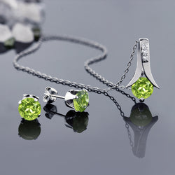 Pendant Earrings Set in 925 Sterling Silver