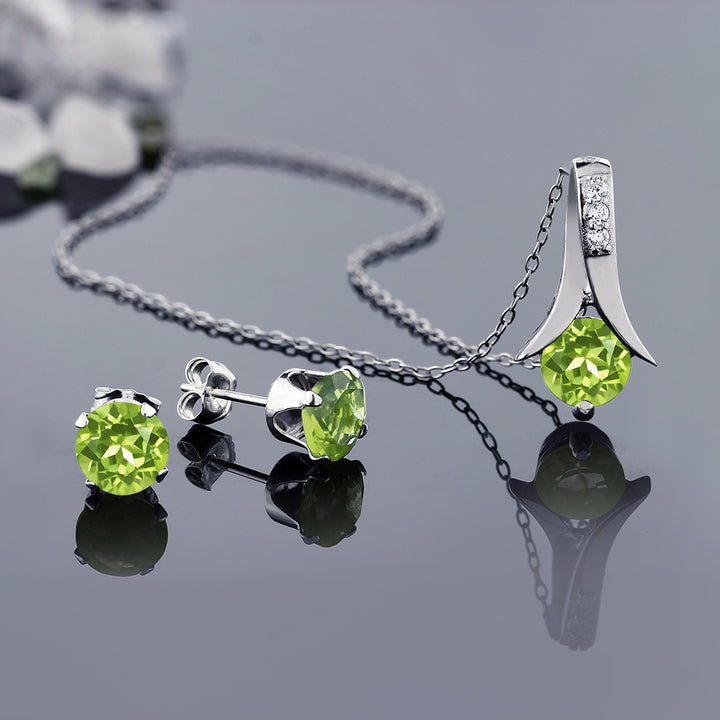 Pendant Earrings Set in 925 Sterling Silver