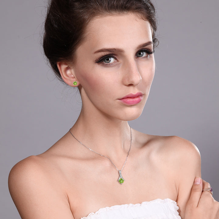 Pendant Earrings Set in 925 Sterling Silver