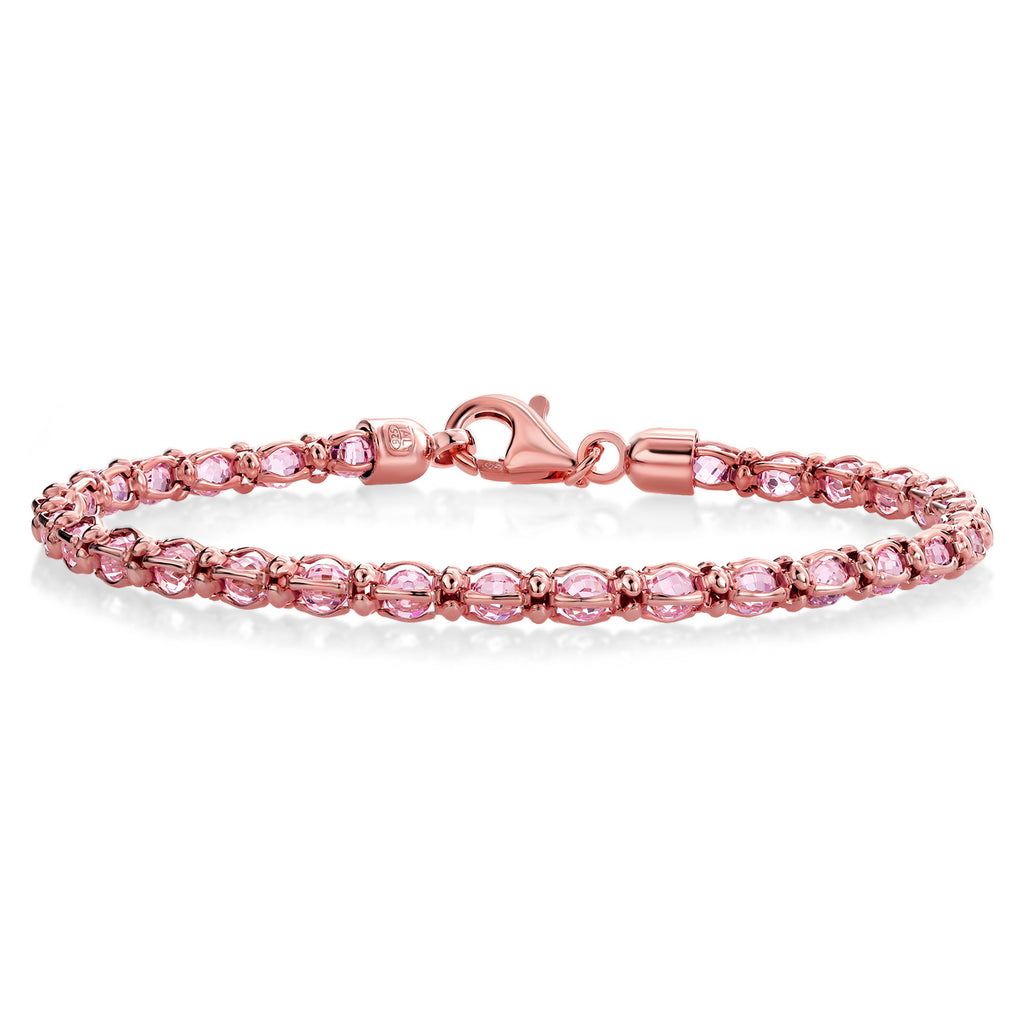 Pink Crystals - Rose Gold Plated Silver_Bracelet in 925 Rose Gold Plated Silver