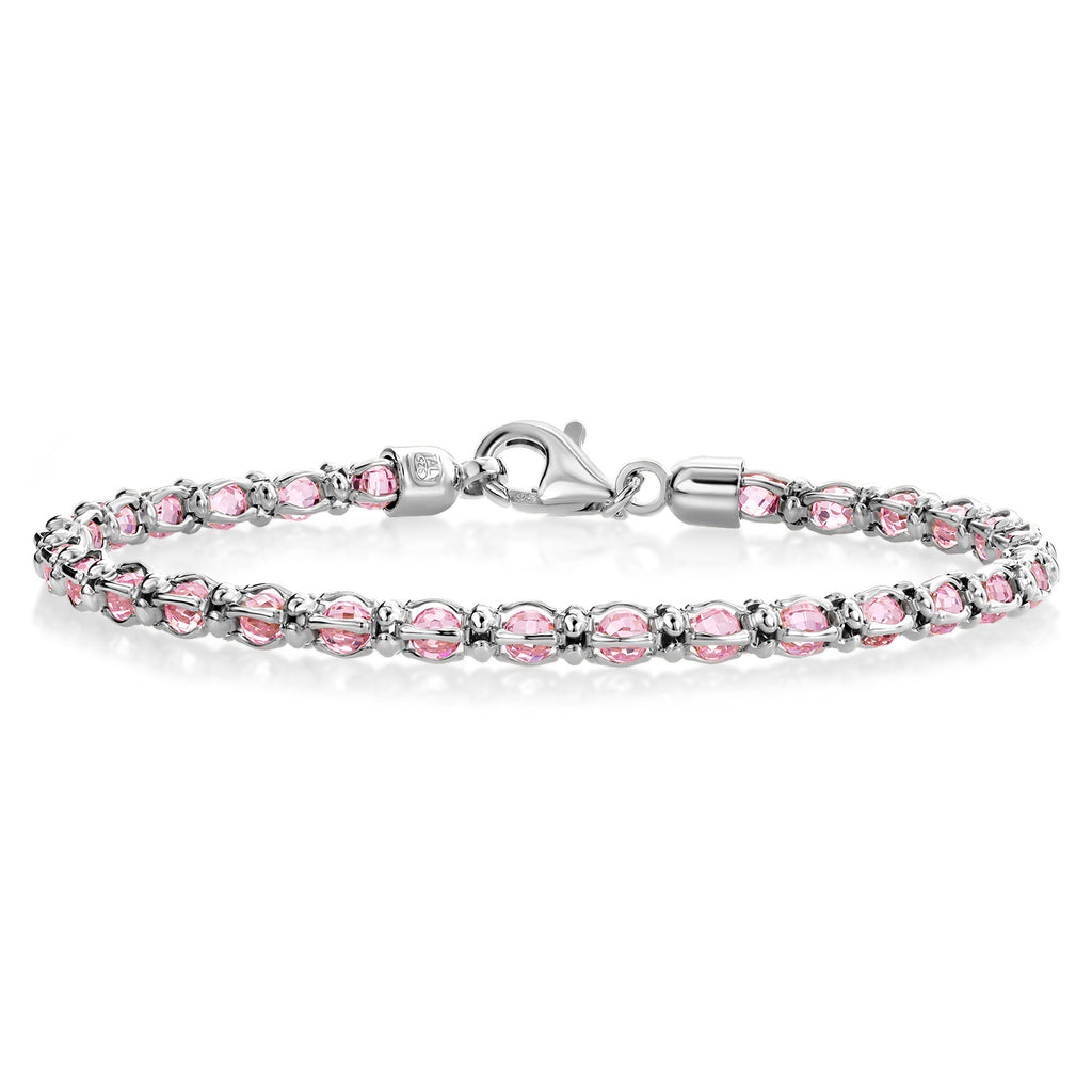 Pink Crystals - Silver_Bracelet in 925 Sterling Silver