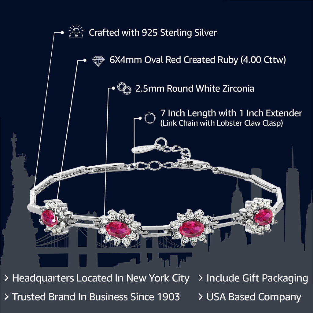 Created Ruby - July_Bracelet in 925 Sterling Silver