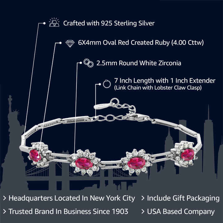 Created Ruby - July_Bracelet in 925 Sterling Silver