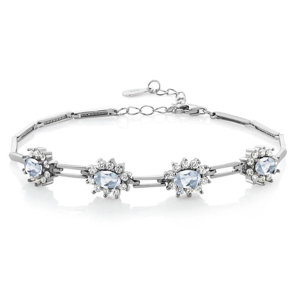Sky Blue Topaz - November_Bracelet in 925 Sterling Silver