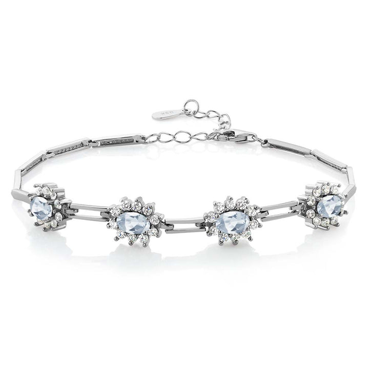 Sky Blue Topaz - November_Bracelet in 925 Sterling Silver