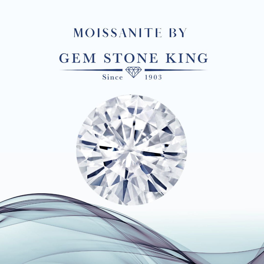 White Moissanite - April_Ring in 10K Two Tone Gold