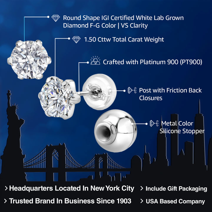 Earrings in Platinum