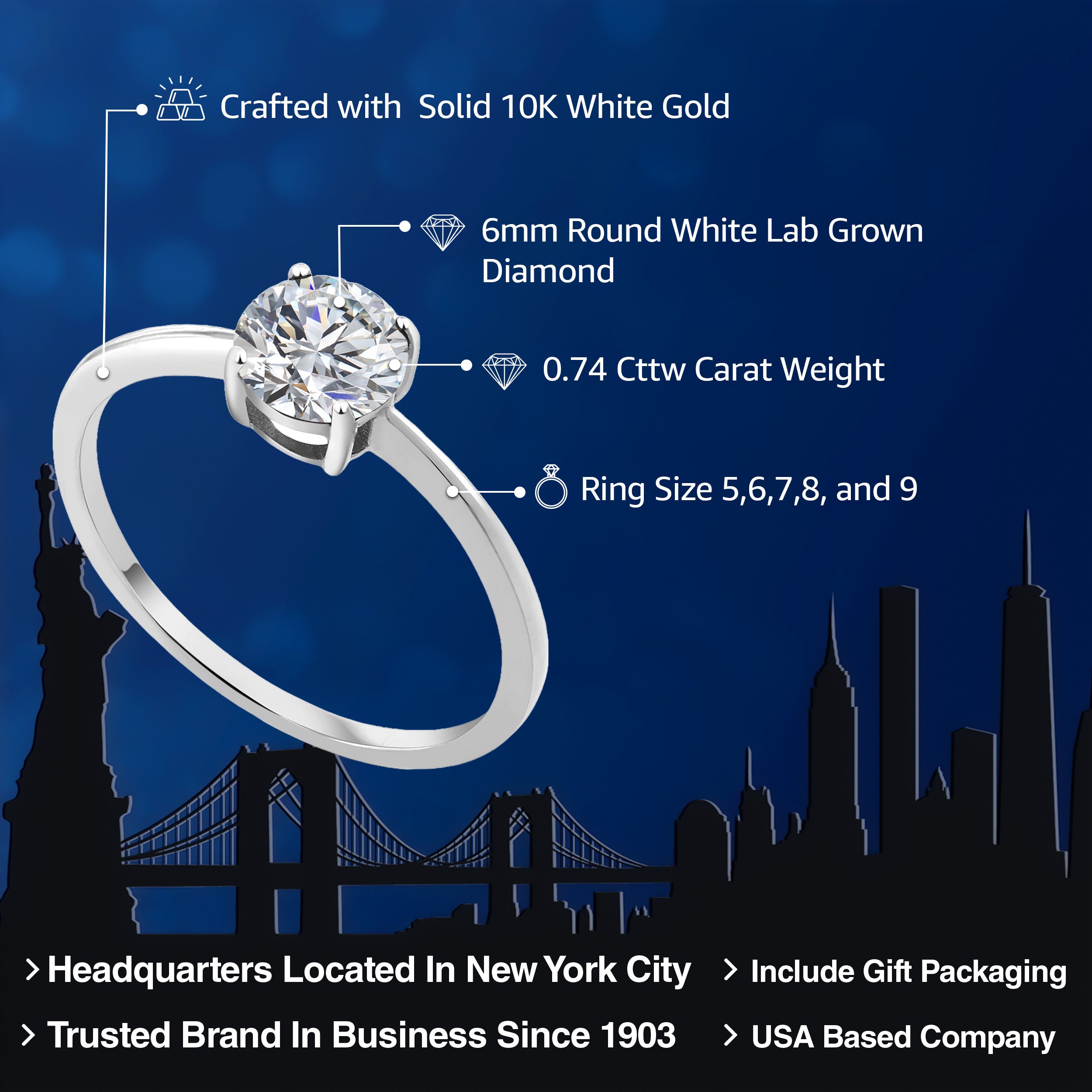 Lab Grown Diamond_5_Ring in 10K White Gold