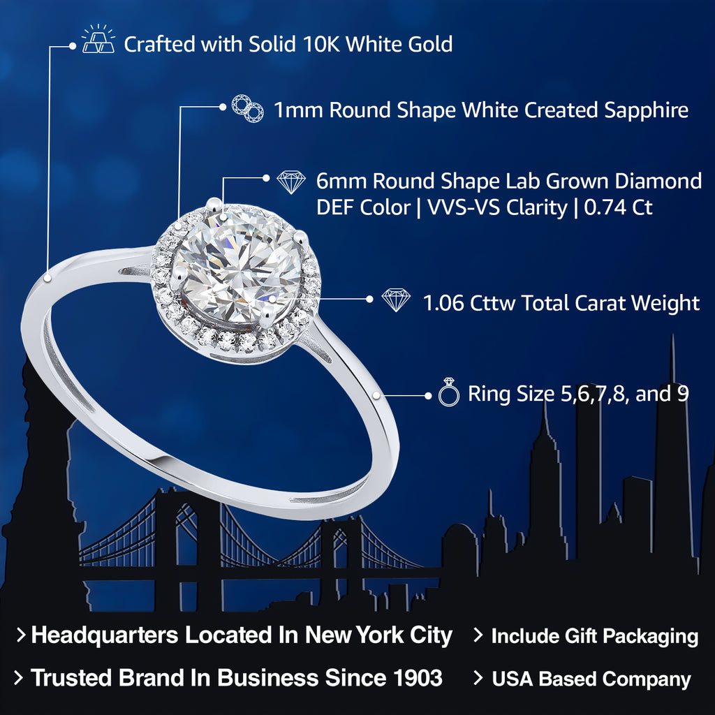 Ring in 10K White Gold