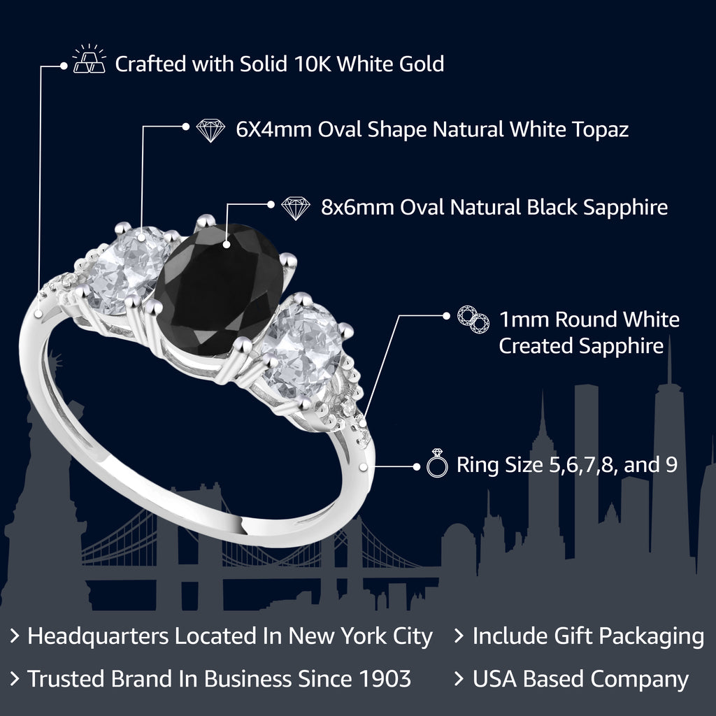 Black Sapphire - September_7_Ring in 10K White Gold