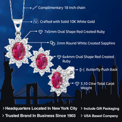 Pendant Earrings Set in 10K White Gold
