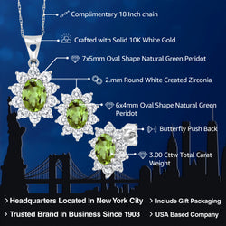 Pendant Earrings Set in 10K White Gold