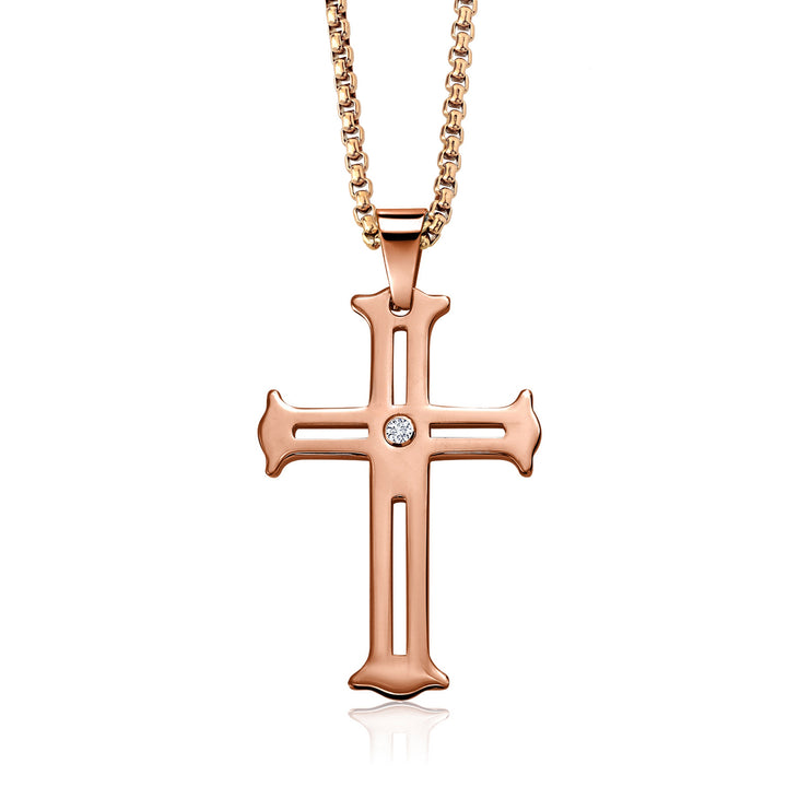 Yellow Rolo Chain_Pendant in Tungsten