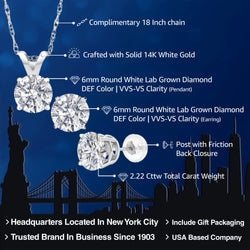 Pendant Earrings Set in 14K White Gold