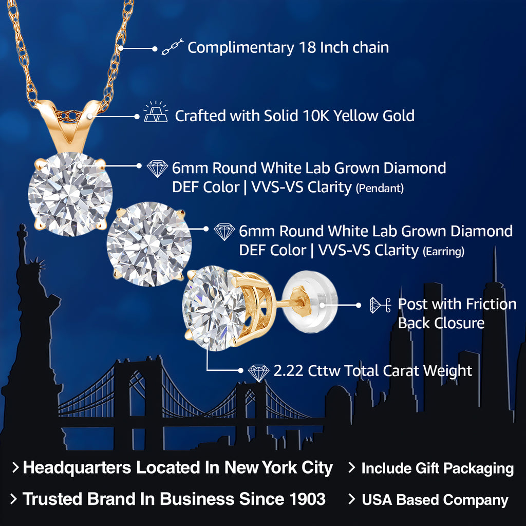 Pendant Earrings Set in 14K Yellow Gold