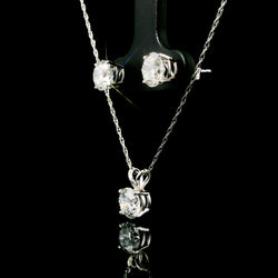 Pendant Earrings Set in 14K White Gold