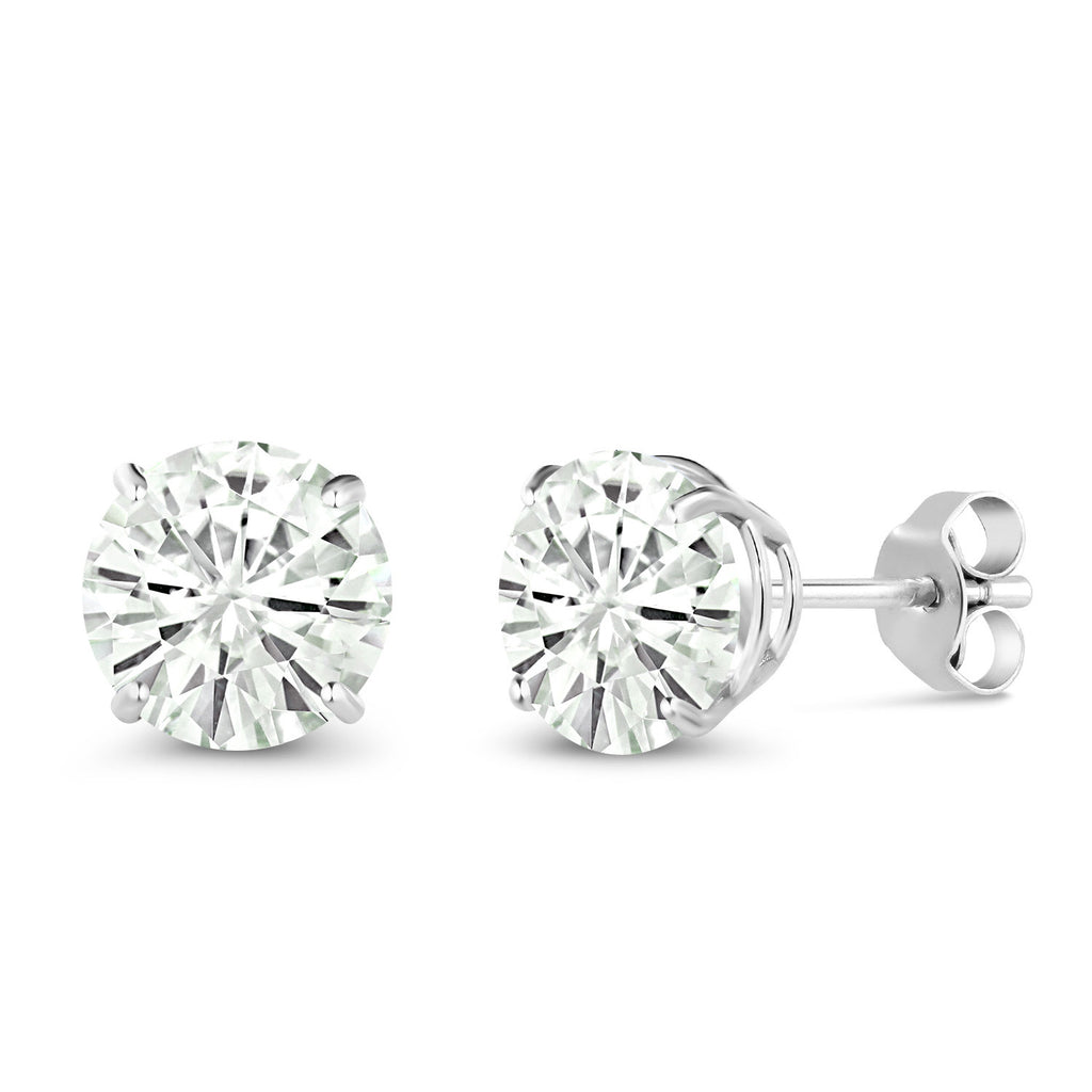 Moissanite_Earrings in 14K White Gold