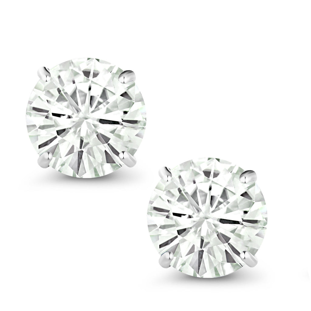 Moissanite_Earrings in 14K White Gold