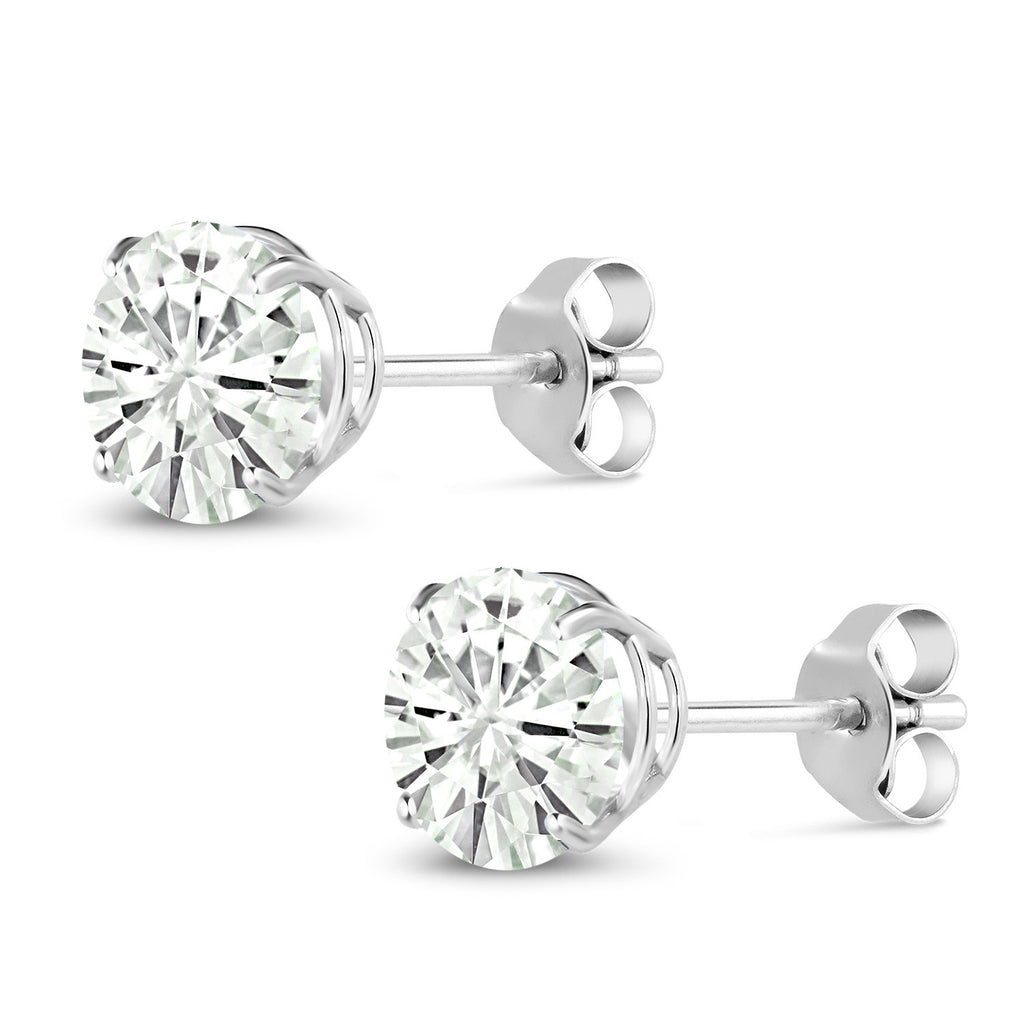 Moissanite_Earrings in 14K White Gold