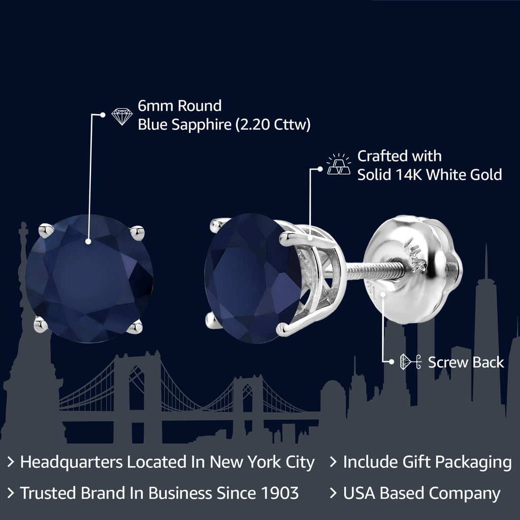 Sapphire - September_Earrings in 14K White Gold