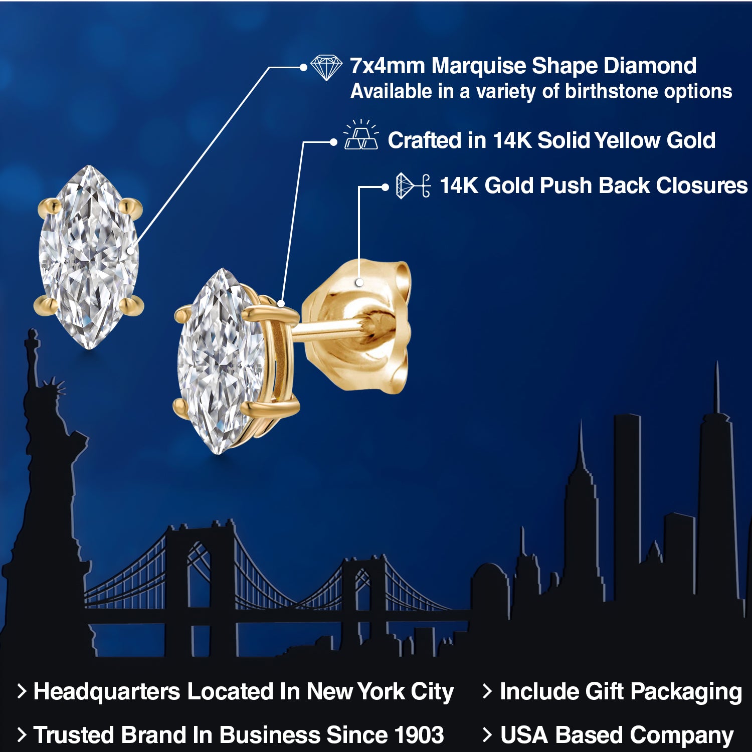 Earrings in 14K Yellow Gold