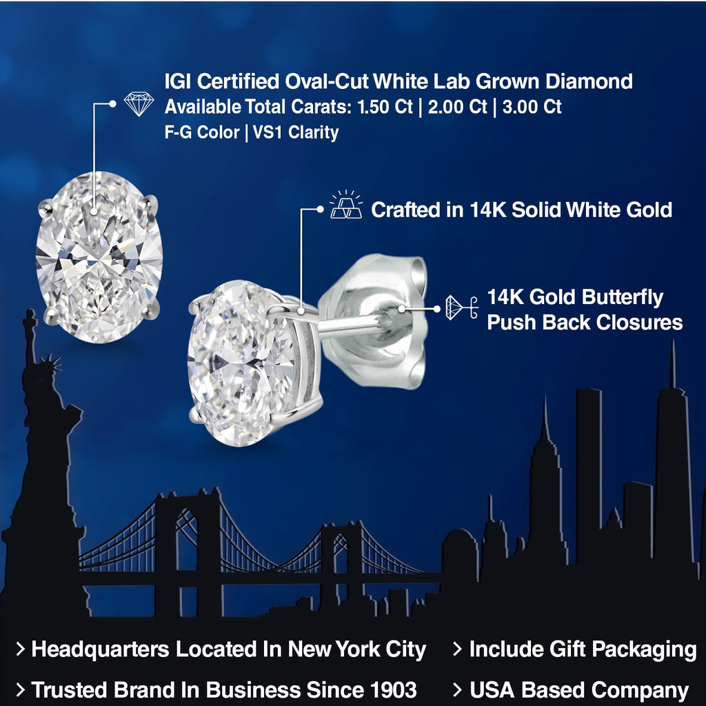 Earrings in 14K White Gold