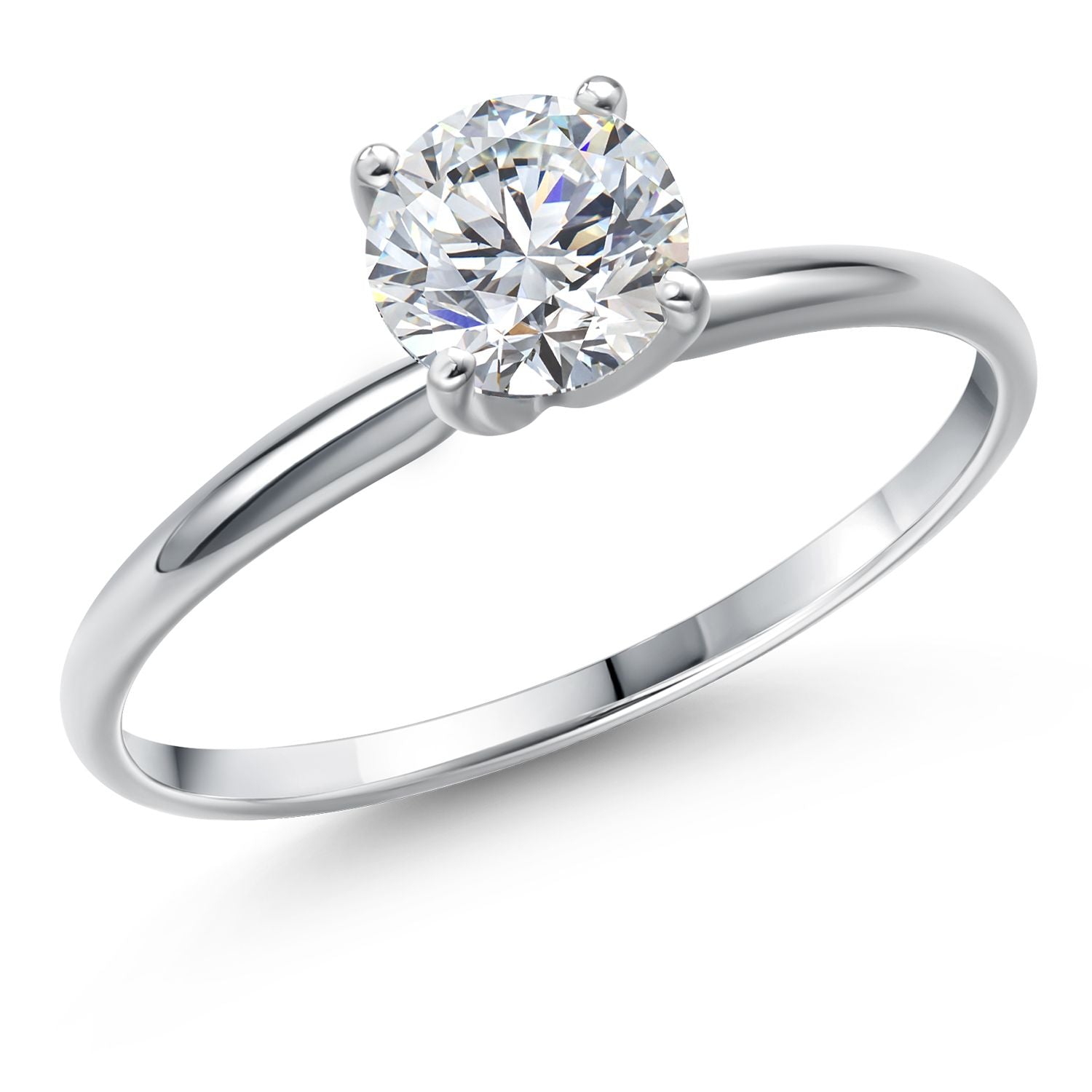 14K White Gold IGI Certified Lab Grown Diamond Solitaire Engagement Ring For Women | 0.75 Ct Round Cut | E-F Color | VS1 Clarity | Available in Size 5,6,7,8,9