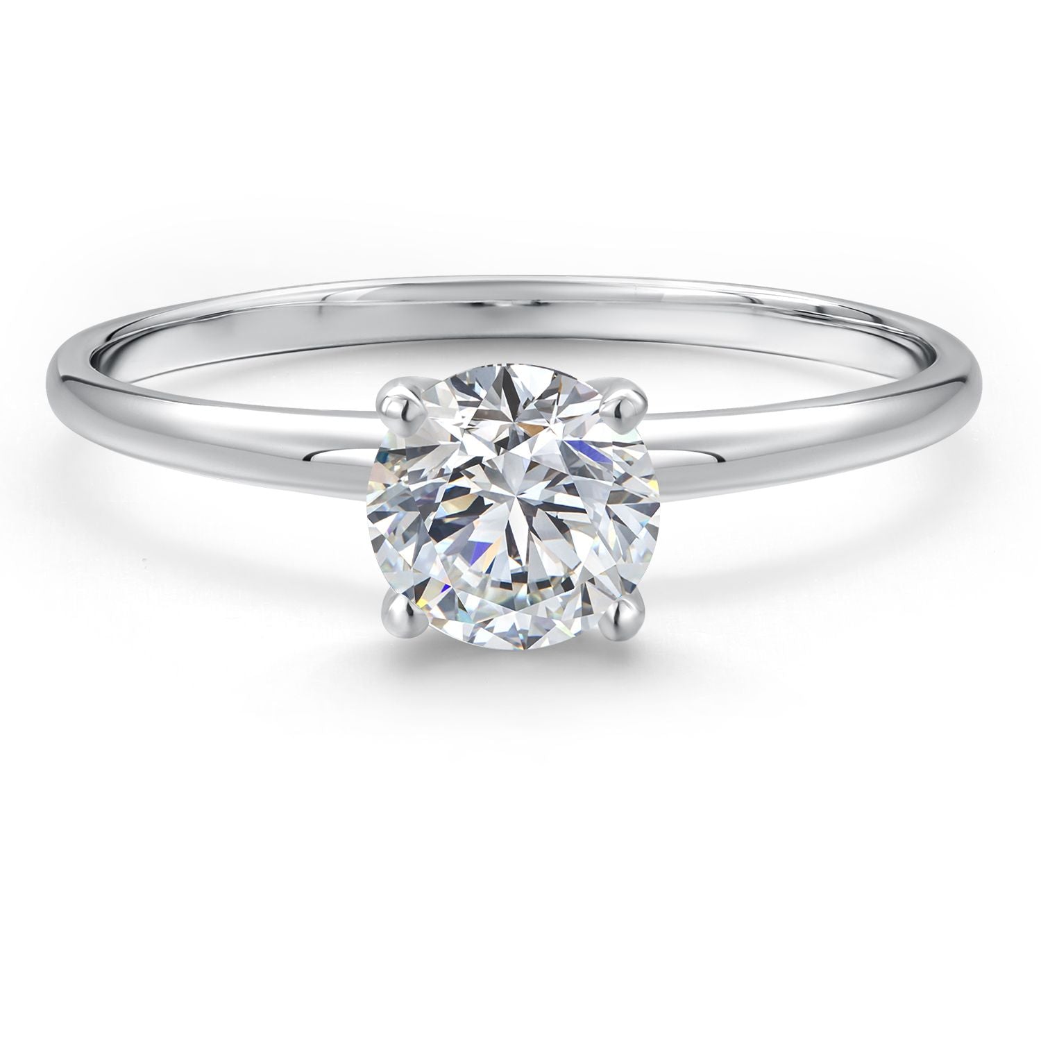 14K White Gold IGI Certified Lab Grown Diamond Solitaire Engagement Ring For Women | 0.75 Ct Round Cut | E-F Color | VS1-VS2 Clarity | Available in Size 5,6,7,8,9