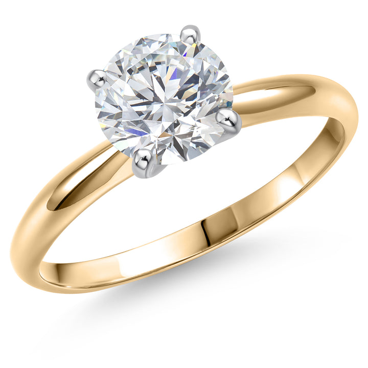 Round Cut_1.50 Carat_5_Ring in 14K Two Tone Gold