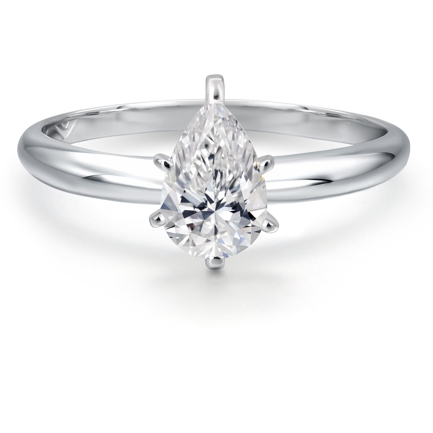 14K White Gold IGI Certified Lab Grown Diamond Solitaire Engagement Ring for Women | 0.90 Ct Pear Shape | DEF Color | VVS-VS Clarity | Available Size 5,6,7,8,9