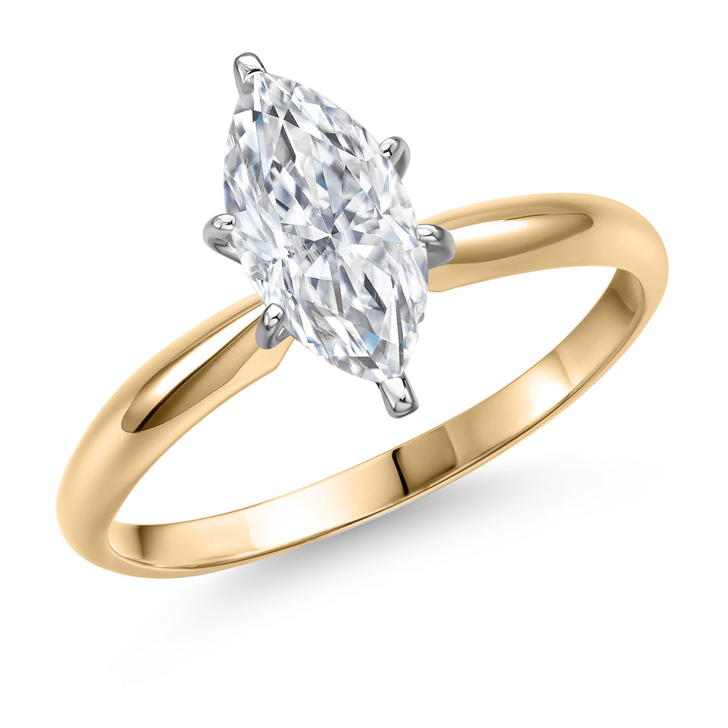 Marquise Cut_Ring in 14K Two Tone Gold