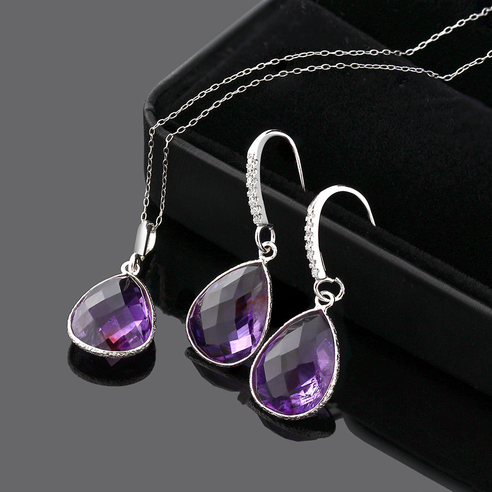 Pendant Earrings Set in 925 Sterling Silver
