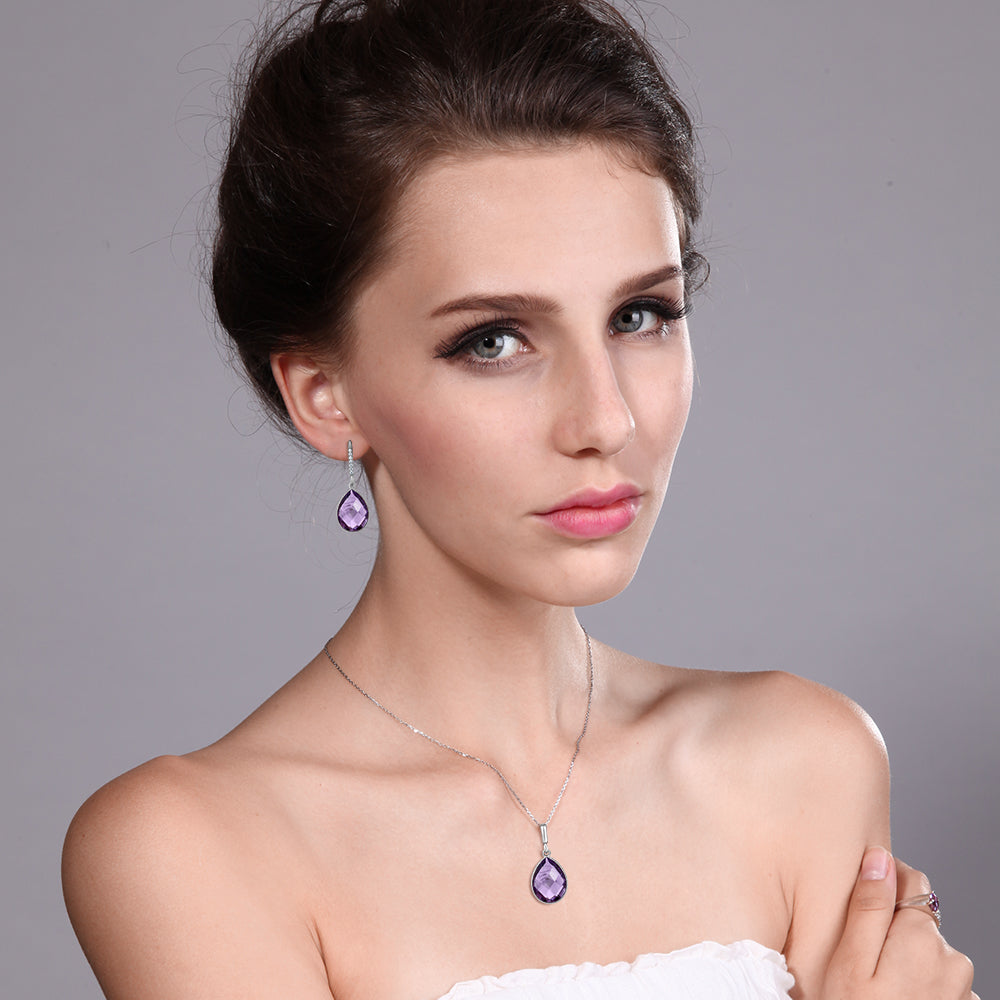 Pendant Earrings Set in 925 Sterling Silver
