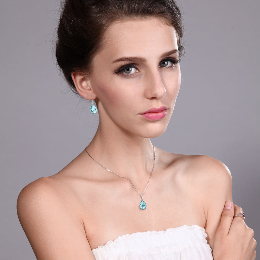 Pendant Earrings Set in 925 Sterling Silver