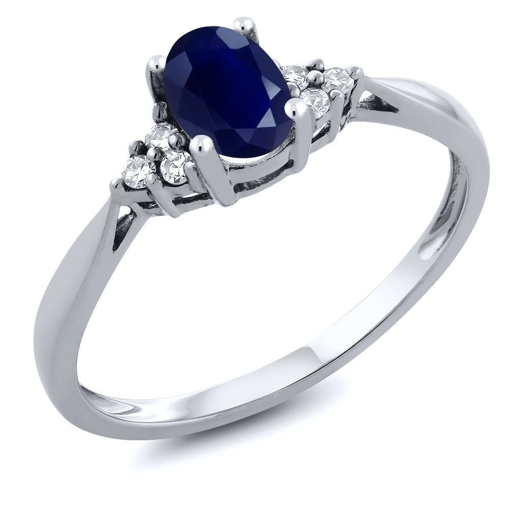 Blue Sapphire - September_8_Ring in 14K White Gold