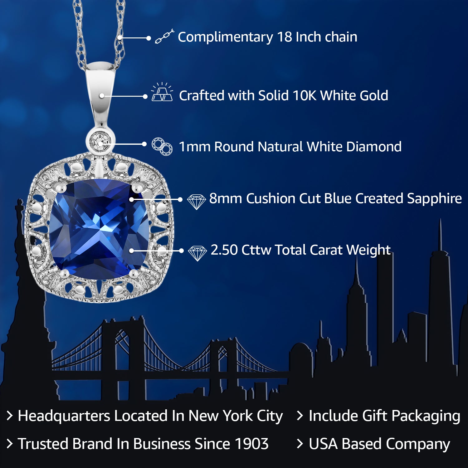 Necklace in 10K White Gold