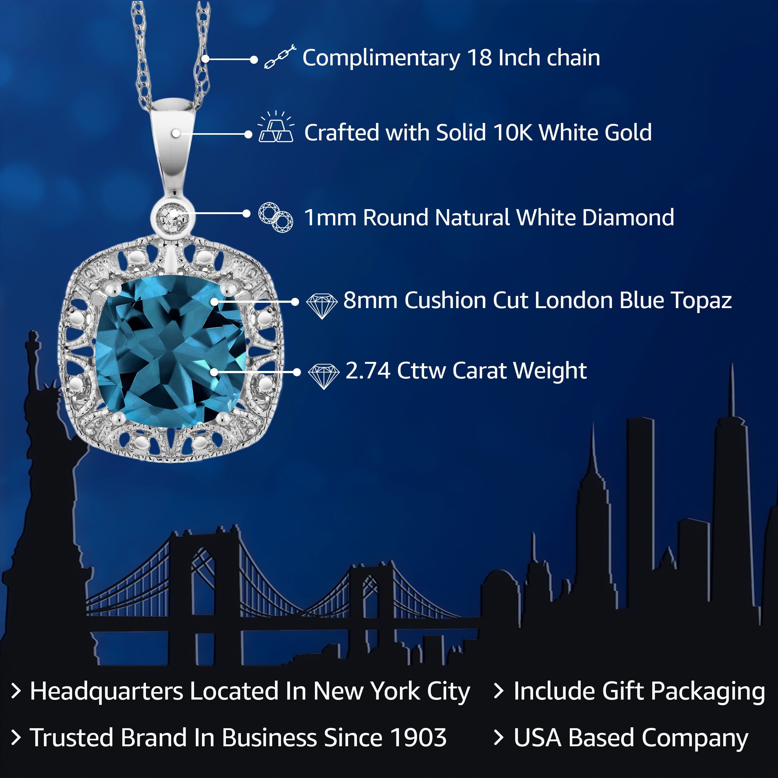 Pendant in 10K White Gold