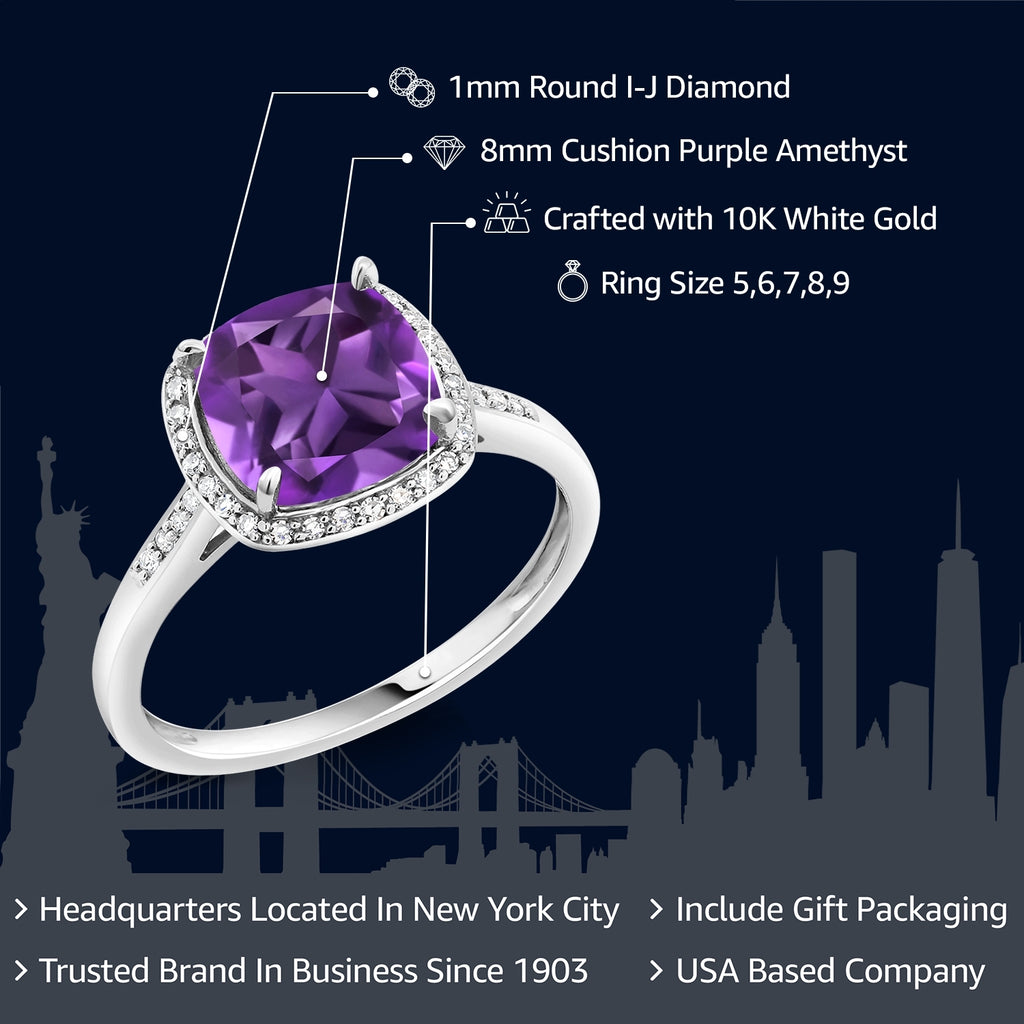 Amethyst - February_5_Ring in 10K White Gold