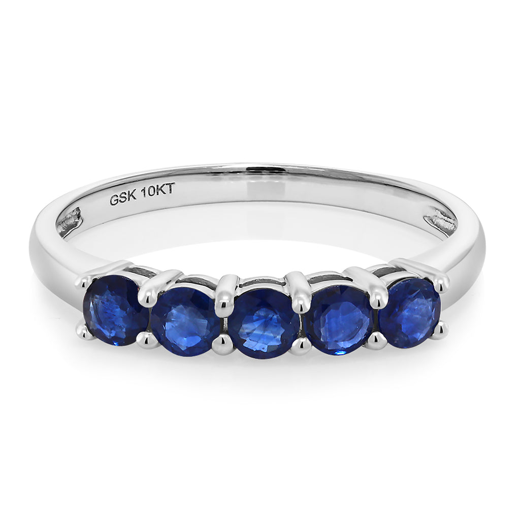 Blue Sapphire_9_Ring in 10K White Gold